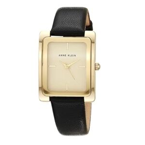 Stylish Women's Leather Strap Watch Black /Gold